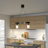 IKEA ACKJA (ИКЕА АСКЙА) — Подвесной светильник, волна/черный, 60 см — фото 3