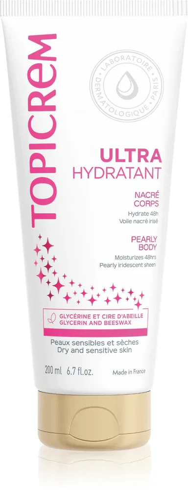 Topicrem UH BODY Ultra-Moisturizing Pearly Body - Лосьон для тела для чувствительной кожи с жемчужным сиянием, 200 ml