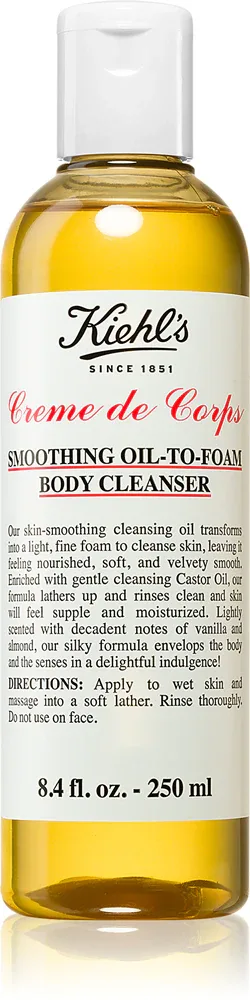 Kiehl's Creme de Corps Smoothing Oil-to-Foam Body Cleanser - Масло для тела для всех типов кожи, 250 ml
