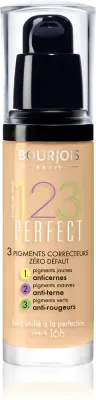 Bourjois 123 Perfect - Тональный флюид для идеального вида, 30 мл, оттенок 53 Beige Clair SPF 10