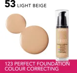 Bourjois 123 Perfect - Тональный флюид для идеального вида, 30 мл, оттенок 53 Beige Clair SPF 10 — фото 4