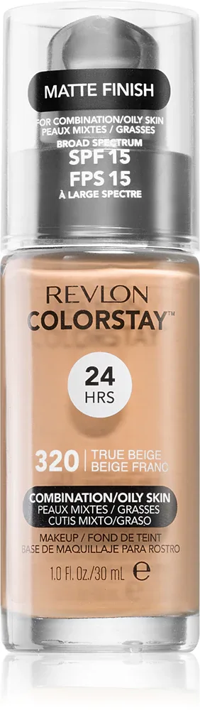 Revlon Cosmetics ColorStay - Долговременное матирующее тональное средство для жирной и комбинированной кожи, 30 мл, оттенок 320 True Beige