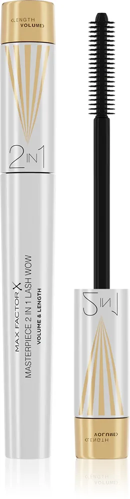 Max Factor Masterpiece Lash Wow - Тушь для ресниц, увеличивающая объем, удлиняющая и подкручивающая с двойной щеточкой, 7 мл, оттенок Black