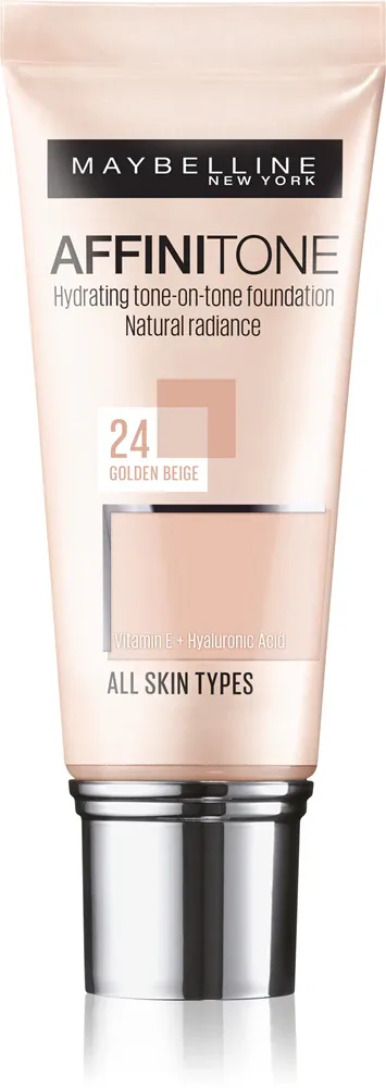MAYBELLINE NEW YORK Affinitone - Подклад навилжающий, 30 мл, оттенок 24 Golden Beige