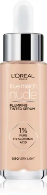 L’Oreal Paris True Match Nude Plumping Tinted Serum - Сыворотка для выравнивания тона кожи, 30 мл, оттенок 0.5-2 Very Light