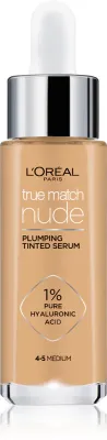 L’Oreal Paris True Match Nude Plumping Tinted Serum - Сыворотка для выравнивания тона кожи, 30 мл, оттенок 4-5 Medium