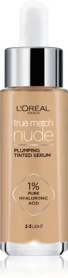L’Oreal Paris True Match Nude Plumping Tinted Serum - Сыворотка для выравнивания тона кожи, 30 мл, оттенок 2-3 Light