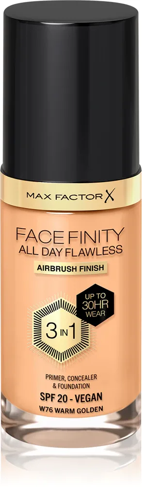 Max Factor Facefinity All Day Flawless - Тональная основа с защитой SPF 20, 30 мл, оттенок 76 Warm Golden