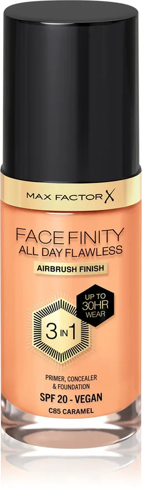 Max Factor Facefinity All Day Flawless - Тональная основа с защитой SPF 20, 30 мл, оттенок 85 Caramel