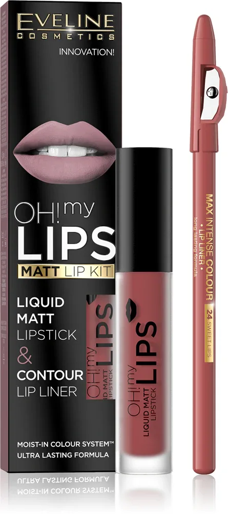 Eveline Cosmetics OH! my LIPS Matt - Набор для губ, 2 шт, оттенок 15