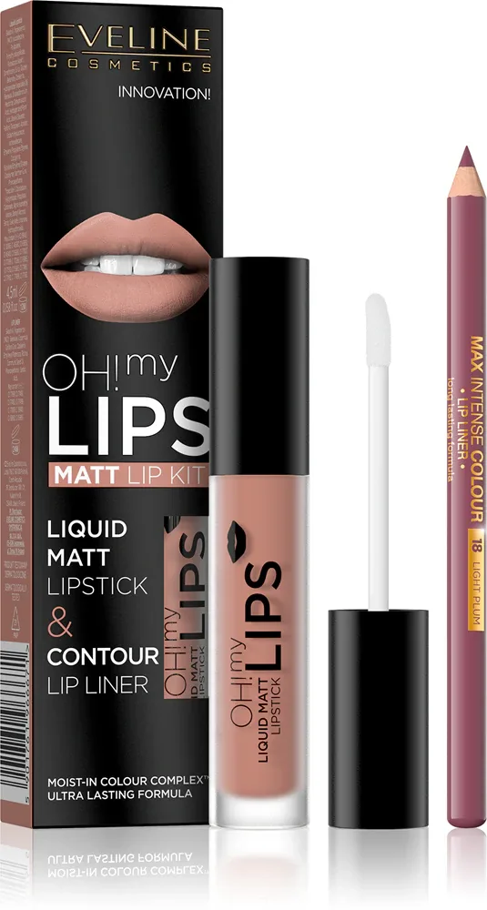 Eveline Cosmetics OH! my LIPS Matt - Набор для губ, 2 шт, оттенок 08 Lovely Rose