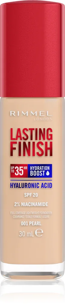 Rimmel Lasting Finish 35H Hydration Boost - Тональный флюид с SPF 20, увлажняющий, 30 мл, оттенок 001 Pearl