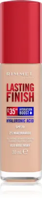 Rimmel Lasting Finish 35H Hydration Boost - Тональный флюид с SPF 20, увлажняющий, 30 мл, оттенок 010 Rose Ivory