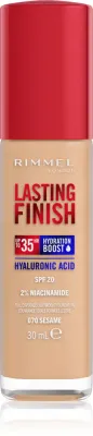 Rimmel Lasting Finish 35H Hydration Boost - Тональный флюид с SPF 20, увлажняющий, 30 мл, оттенок 070 Sesame