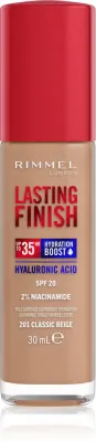 Rimmel Lasting Finish 35H Hydration Boost - Тональный флюид с SPF 20, увлажняющий, 30 мл, оттенок 201 Classic Beige