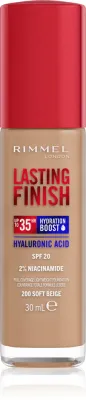 Rimmel Lasting Finish 35H Hydration Boost - Тональный флюид с SPF 20, увлажняющий, 30 мл, оттенок 200 Soft Beige