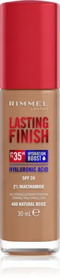 Rimmel Lasting Finish 35H Hydration Boost - Тональный флюид с SPF 20, увлажняющий, 30 мл, оттенок 400 Natural Beige