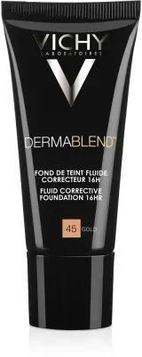 Vichy Dermablend - Тональная основа с ультрафиолетовым фильтром, 30 мл, оттенок 45 Gold