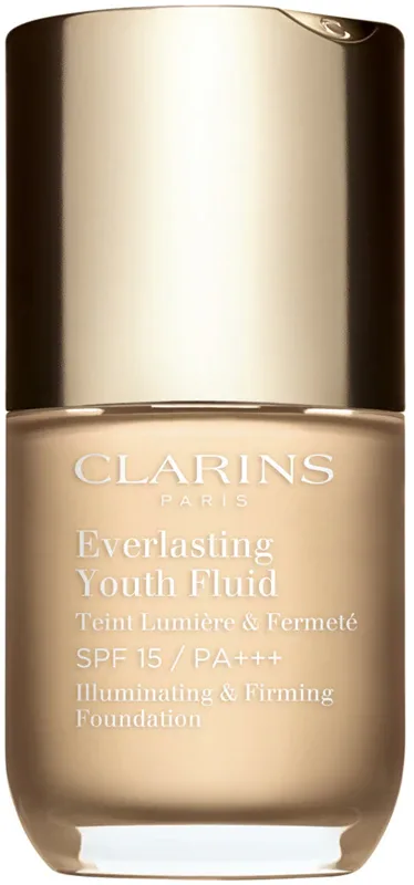 Clarins Everlasting Youth Fluid Foundation - Тональная основа с SPF 15, осветляющая, 30 мл, оттенок 100.5 Cream