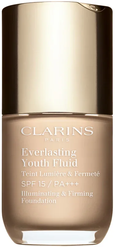 Clarins Everlasting Youth Fluid Foundation - Тональная основа с SPF 15, осветляющая, 30 мл, оттенок 103 Ivory