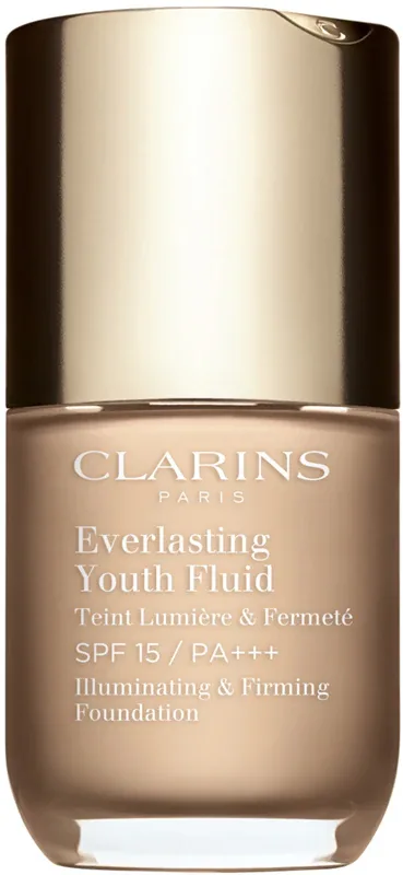 Clarins Everlasting Youth Fluid Foundation - Тональная основа с SPF 15, осветляющая, 30 мл, оттенок 105 Nude