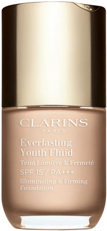 Clarins Everlasting Youth Fluid Foundation - Тональная основа с SPF 15, осветляющая, 30 мл, оттенок 100 Lily