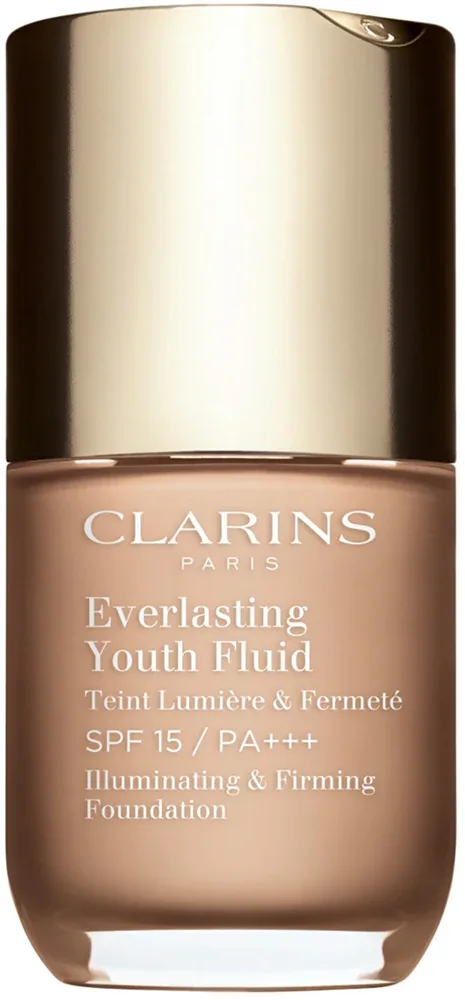 Clarins Everlasting Youth Fluid Foundation - Тональная основа с SPF 15, осветляющая, 30 мл, оттенок 107 Beige