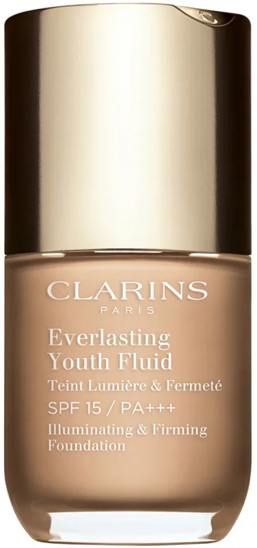 Clarins Everlasting Youth Fluid Foundation - Тональная основа с SPF 15, осветляющая, 30 мл, оттенок 108.3 Organza