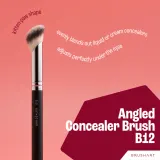 Кисть для консилера BrushArt Professional B12 Angled concealer brush скошенная, с синтетическим ворсом, 1 шт B12 — фото 3