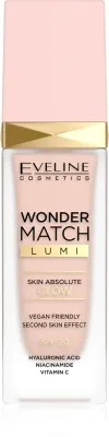 Тональная основа Eveline Cosmetics Wonder Match Lumi увлажняющая, с эффектом сияния, SPF 20, 30 мл, оттенок 05 Light Neutral