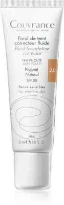 Avene Couvrance Fluid Foundation Corrector - Тональная основа с покрытием в жидкой текстуре SPF 20, 30 мл, оттенок 2.0 Natural