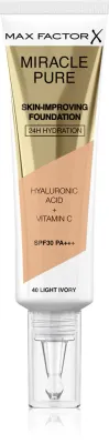 Max Factor Miracle Pure Skin - Тональная основа с защитой SPF 30, 30 мл, оттенок 40 Light Ivory