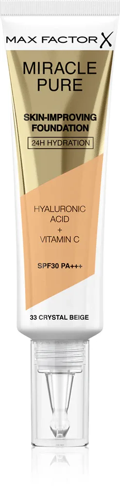 Max Factor Miracle Pure Skin - Тональная основа с защитой SPF 30, 30 мл, оттенок 33 Crystal Beige