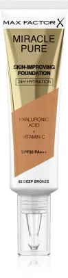 Max Factor Miracle Pure Skin - Тональная основа с защитой SPF 30, 30 мл, оттенок 82 Deep Bronze