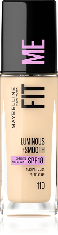 MAYBELLINE NEW YORK Fit Me! - Тональная основа для сияющей и гладкой кожи, 30 мл, оттенок 110 Porcelain