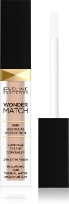 Eveline Cosmetics Wonder Match - Кремовый корректор для лица, который скрывает 24 часа, 7 мл, оттенок 15 Natural Warm