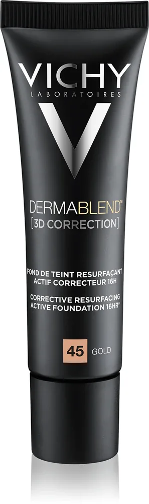 Vichy Dermablend 3D Correction - Тональная основа с корректирующим и разглаживающим эффектом SPF 25, 30 мл, оттенок 45 Gold