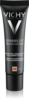 Vichy Dermablend 3D Correction - Тональная основа с корректирующим и разглаживающим эффектом SPF 25, 30 мл, оттенок 45 Gold