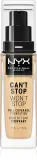 NYX Professional Makeup Can't Stop Won't Stop Full Coverage Foundation - Тональный фонд "Подклад мощно крывающий", 30 мл, оттенок 6.5 Nude — фото 1