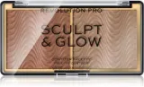 Revolution PRO Sculpt And Glow - Палетка для контурирования и подсветки, 8 г, оттенок Light-Medium — фото 1