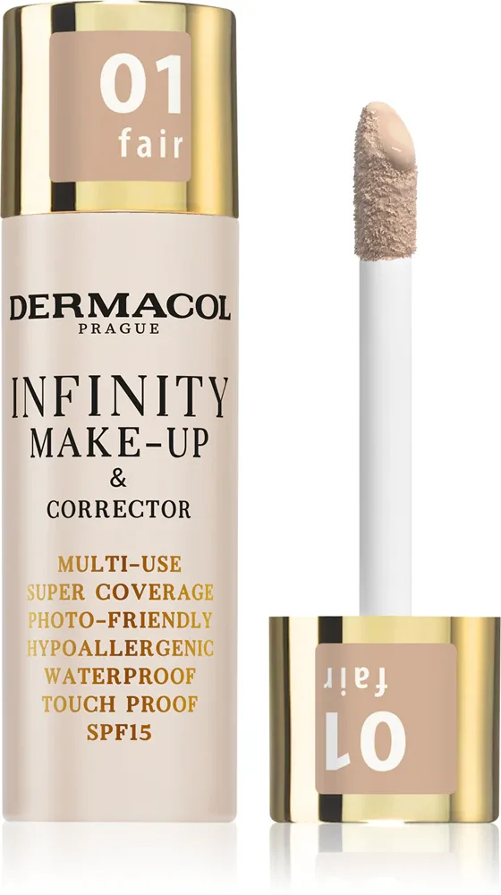 Dermacol Infinity - Тональный фонд с высокой степенью покрытия SPF 15, 20 г, оттенок 01 Fair
