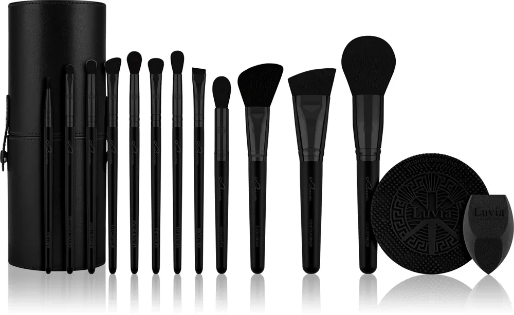 Luvia Cosmetics Prime Vegan Pro Black Edition - Кисти для макияжа, 12 шт