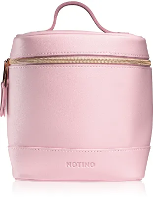 Кейс для косметики Notino Pastel Collection розовый пастельный, вместительный, на молнии, 16,5 × 18 × 13 см Pink