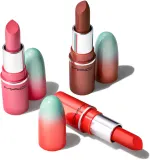 MAC Cosmetics Holiday Wildest Gleams Mini Lusterglass Lip Trio - Набор для губ "Яркие оттенки", 1 шт, оттенок Brights — фото 3