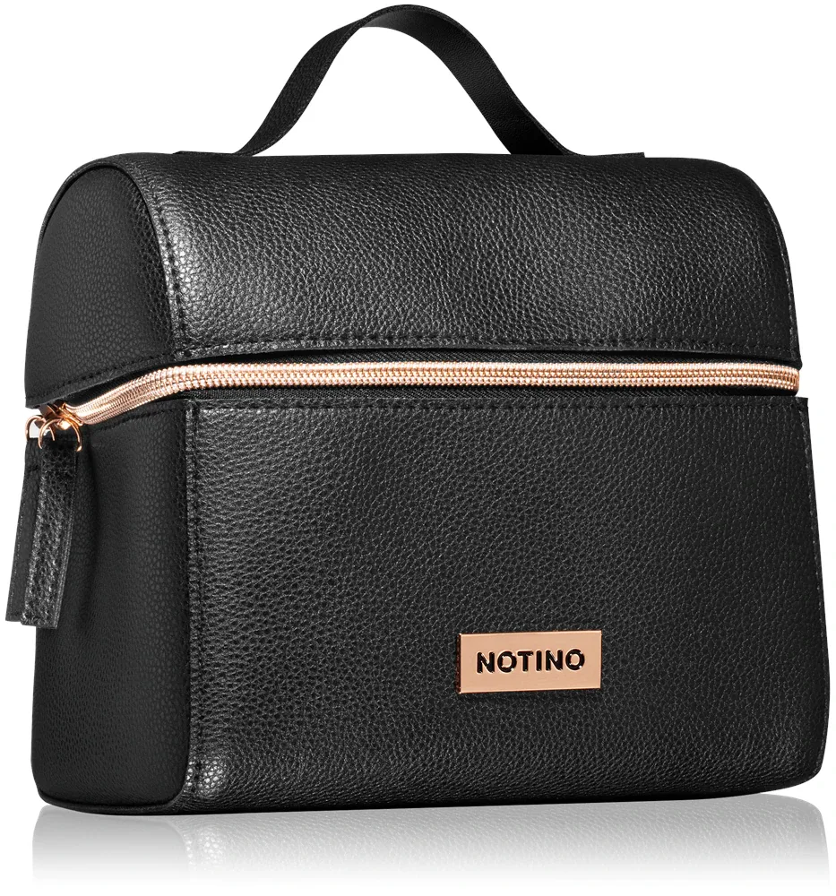 Кейс для косметики Notino Luxe Collection Make-up case чёрный, вместительный, на молнии, 18 × 17 × 12 см размер L размер L