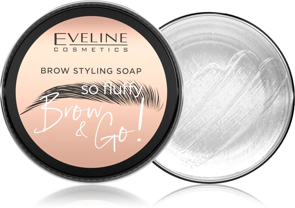 Мыло для укладки бровей Eveline Cosmetics Brow Go! прозрачное, с гелевой формулой, 25 г, оттенок Transparent