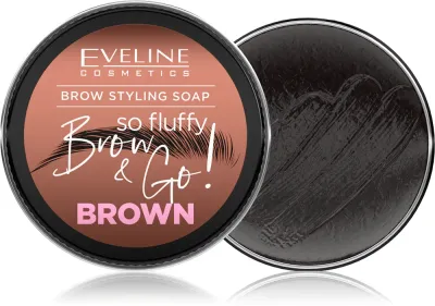 Мыло для укладки бровей Eveline Cosmetics Brow Go! прозрачное, с гелевой формулой, 25 г, оттенок Brown