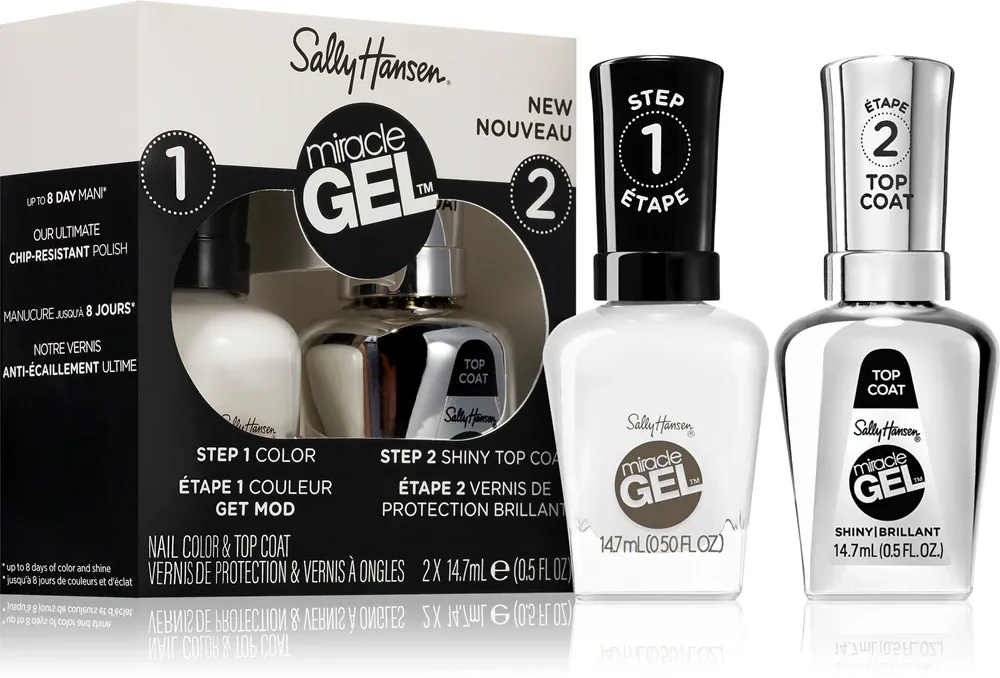 Sally Hansen Miracle Gel - Лак для ногтей и топовое покрытие оттенка 900 Get Mod, 2 мл, оттенок 900 Get Mod
