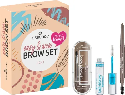 essence easy & WOW - Подарочный набор для бровей, 3 шт