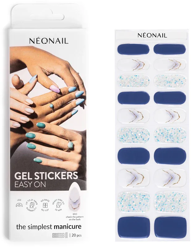 NEONAIL Easy On Gel Stickers - Наклейки на ногти для использования с УФ/Светодиодной лампой, 20 шт, оттенок M10